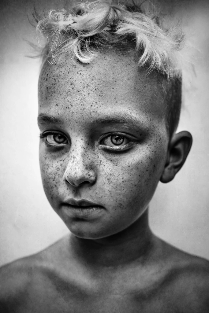 “Zephyr” by Lee Jeffries - 1st Place Portrait Category B&W CHILD 2018.