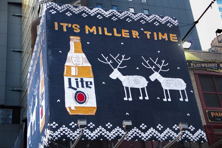 Miller Lite Beer Yarn Bomb