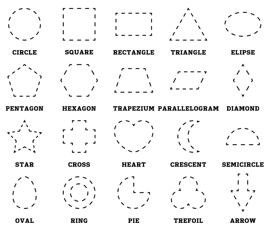 Draw simple shapes like a square, circle, or triangle. etc