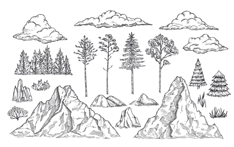 How to draw a mountain