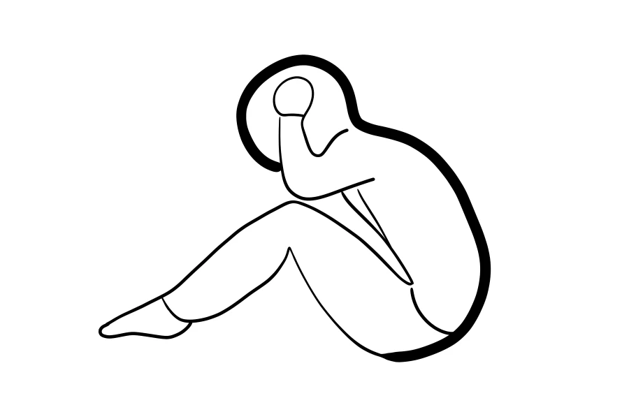 Draw a Human Figure in a Crunch Exercise Pose based on circles arc curved line