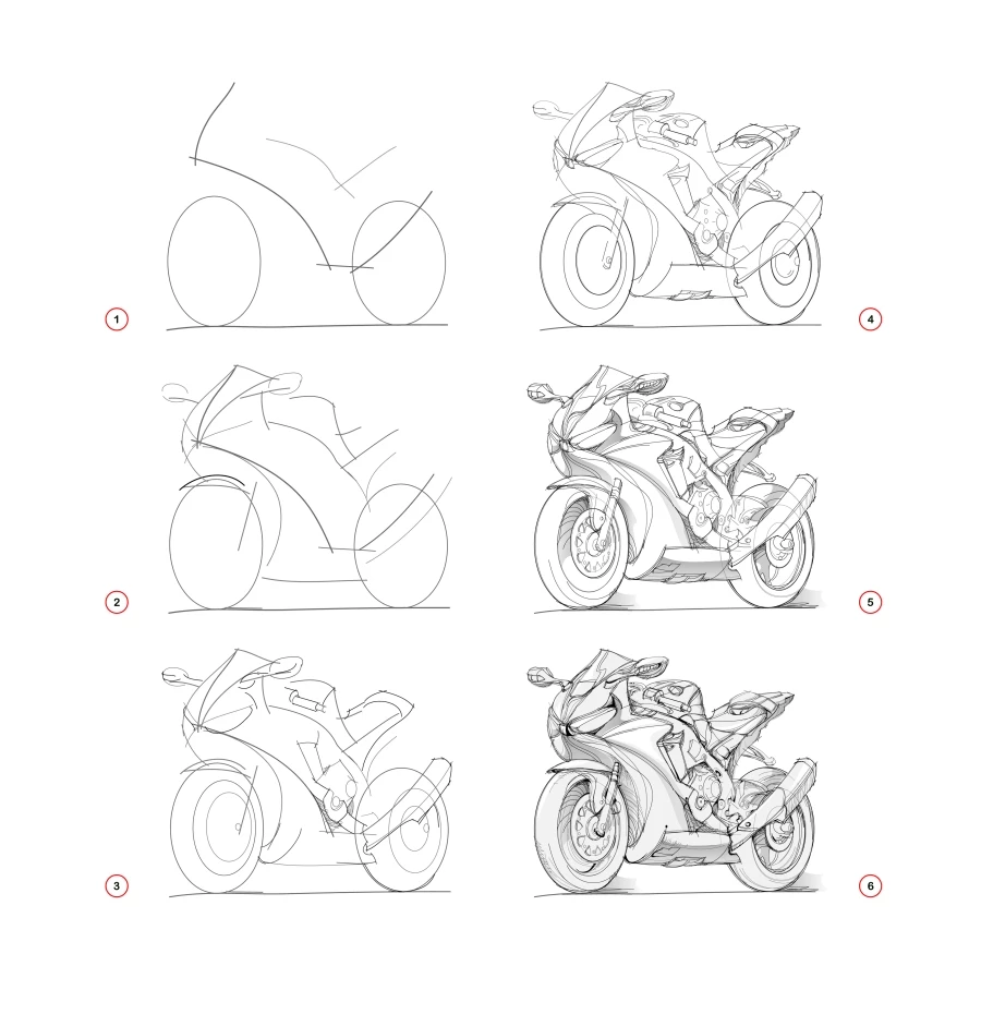 Draw a motorcycle