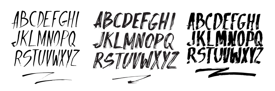 Hand drawn calligraphy lettering alphabet