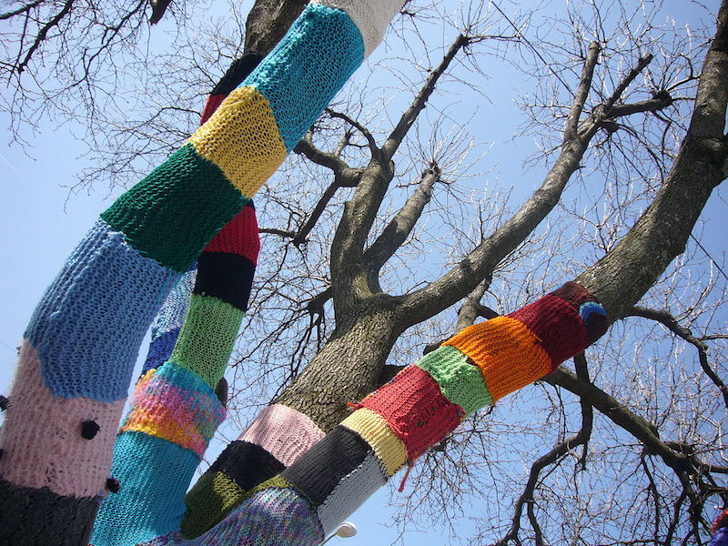 What is Yarn Bombing? About the Guerrilla Knitting Art Movement